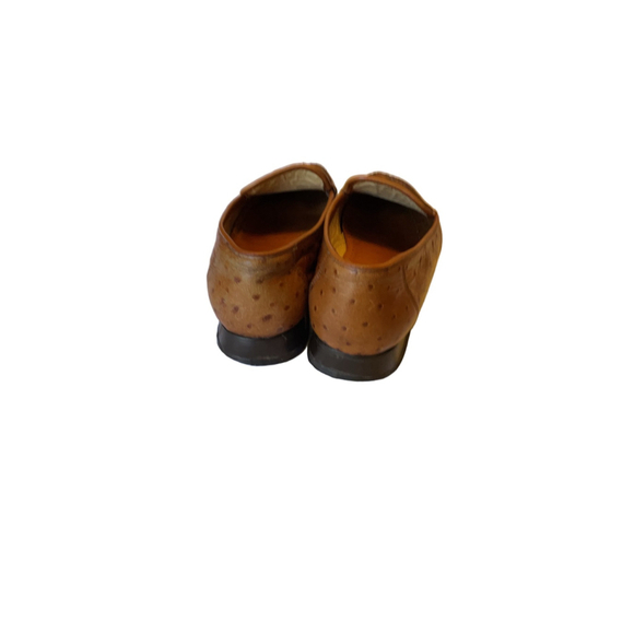 Calzaturificio Brunate Ostrich Leather Loafers Made in Italy Size 37 - Picture 4 of 12